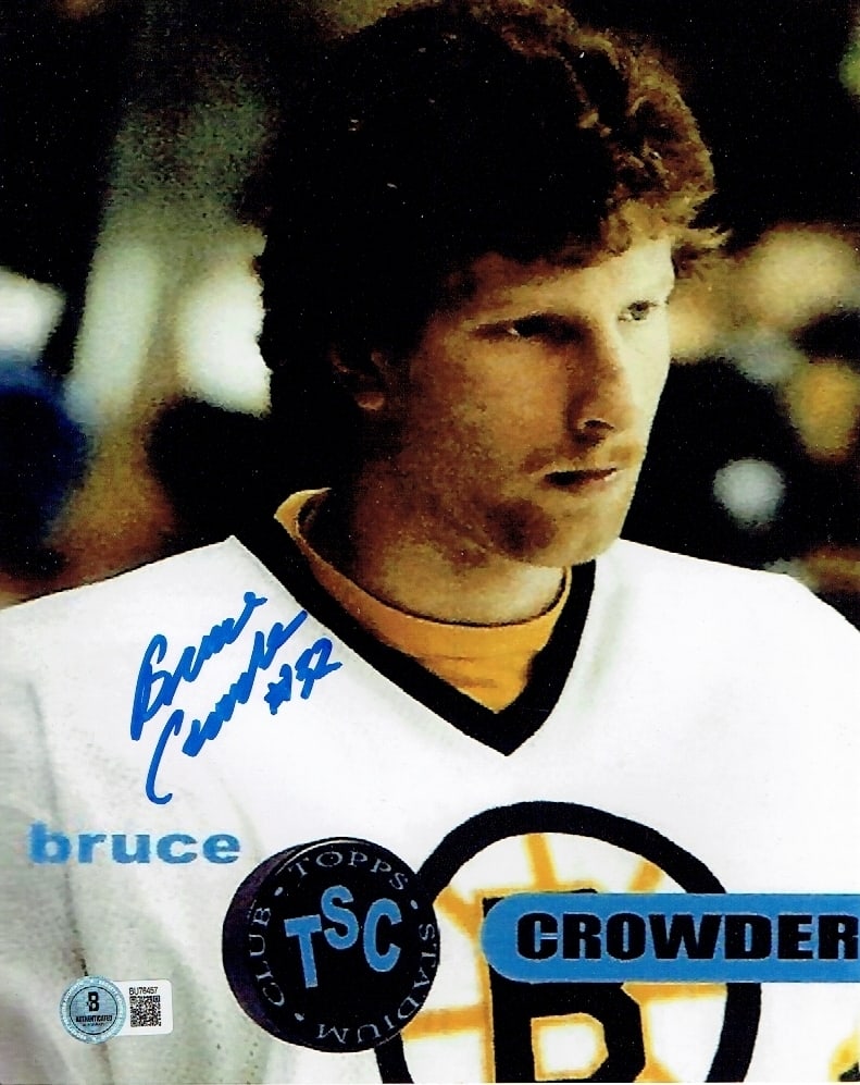 Bruce Crowder Boston Bruins Autographed 8x10 Photo Beckett Hologram: Bruce Crowder Boston Bruins Autographed 8x10 Photo Beckett QR Hologram (THERE IS NO COA CARDS WITH QR CODE HOLGRAMS - SCAN QR CODE WITH CAMERA TO VERIFY AUTHENTICITY) - Autograph Location & coa # may