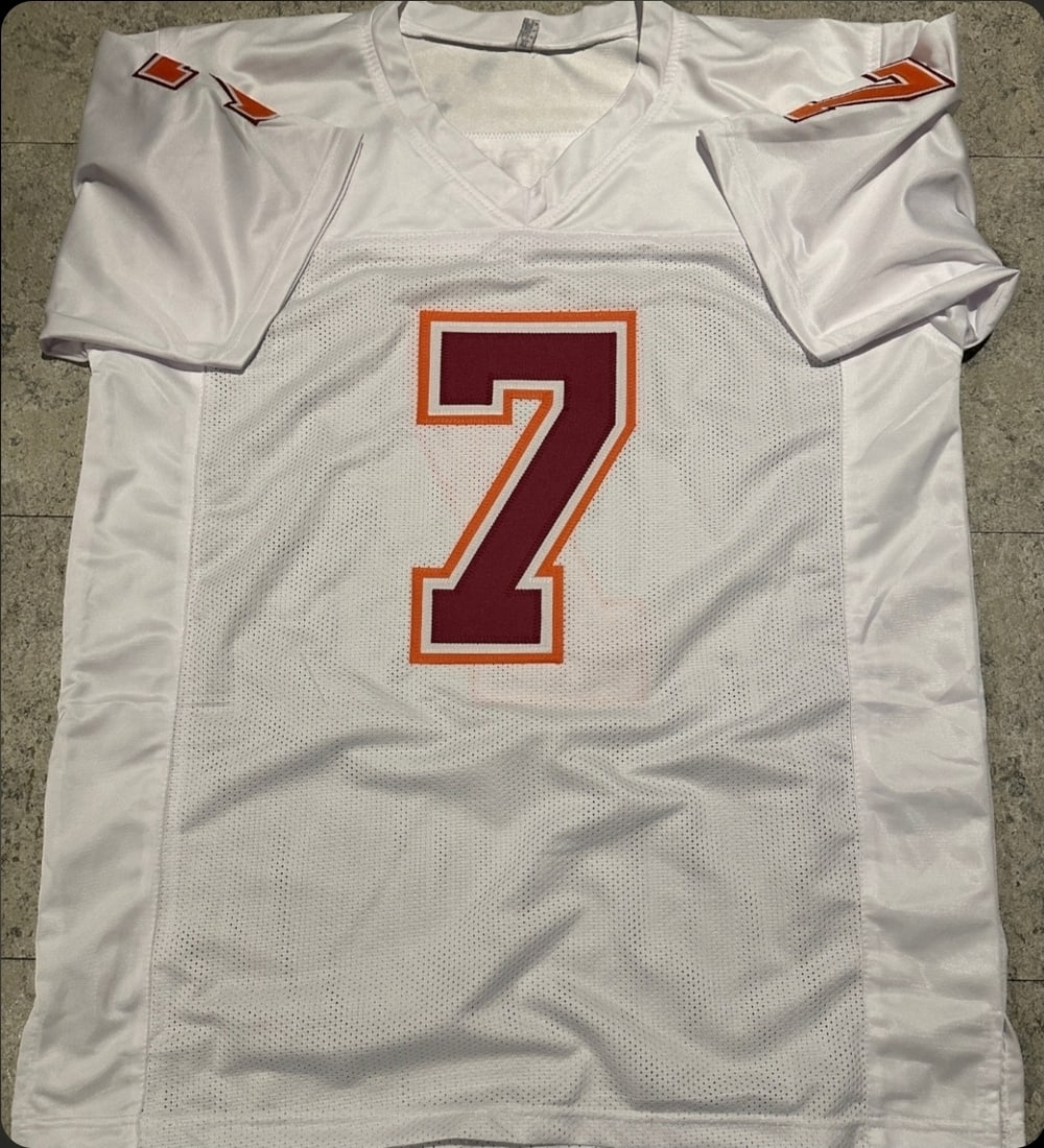 Michael Vick Atlanta Falcons Autographed Custom Football Jersey JSA coa - 3