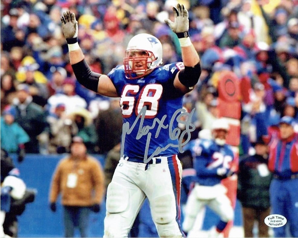 Max Lane New England Patriots Autographed 8x10 Photo coa: Max Lane New England Patriots Autographed 8x10 Photo Full Time Authentics coa - Autograph Location may vary
