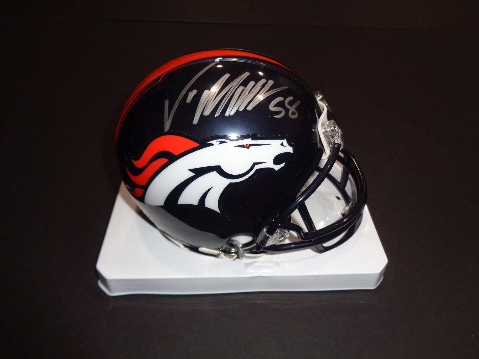 Von Miller Denver Broncos Autographed Riddell Mini Helmet coa (1 of 2)