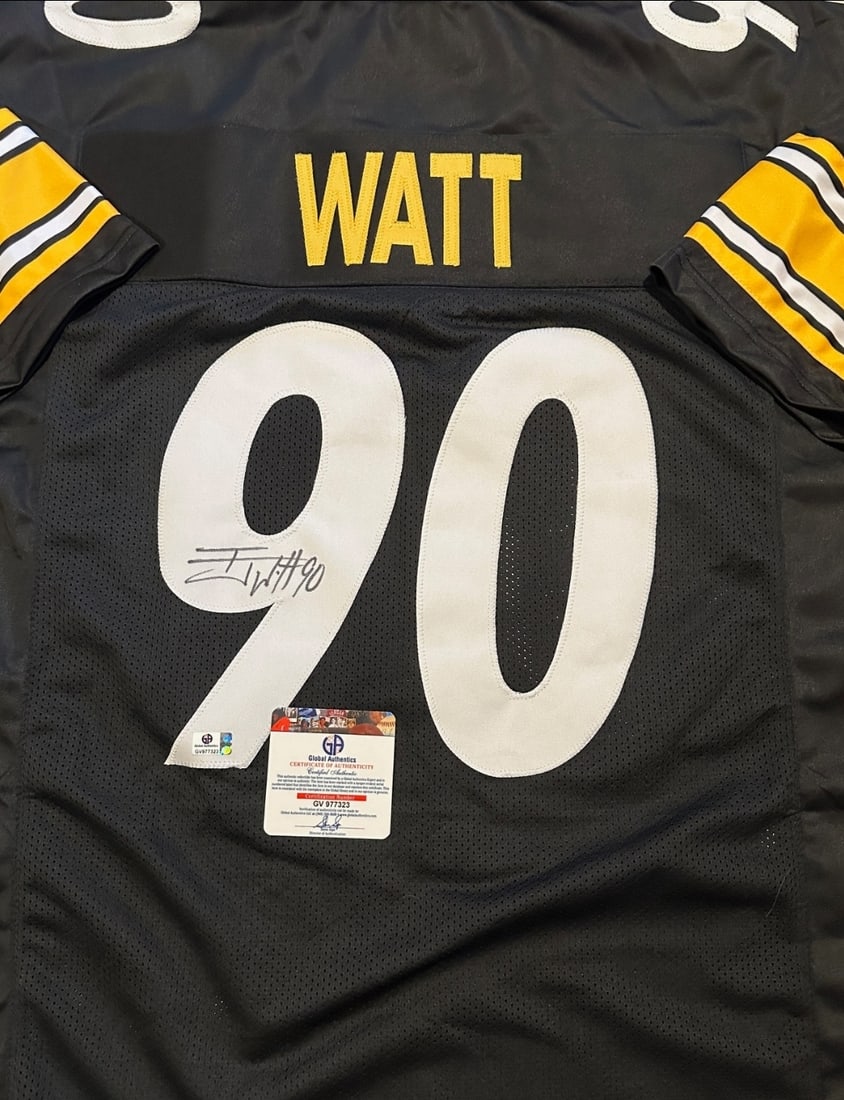 T.J. Watt Pittsburgh Steelers Autographed Custom Football Jersey coa - 2