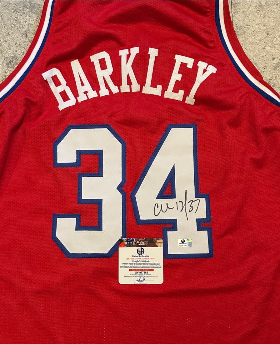 Charles Barkley Philadelphia 76ers Autographed Custom Basketball Jersey coa - 2