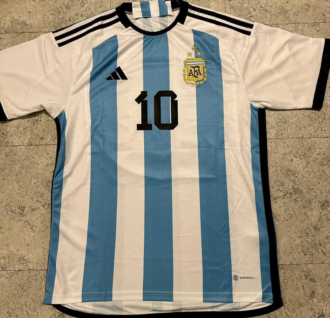 Lionel Messi Argentina Autographed 2022 Adidas FIFA World Cup Home Soccer Jersey coa - 3