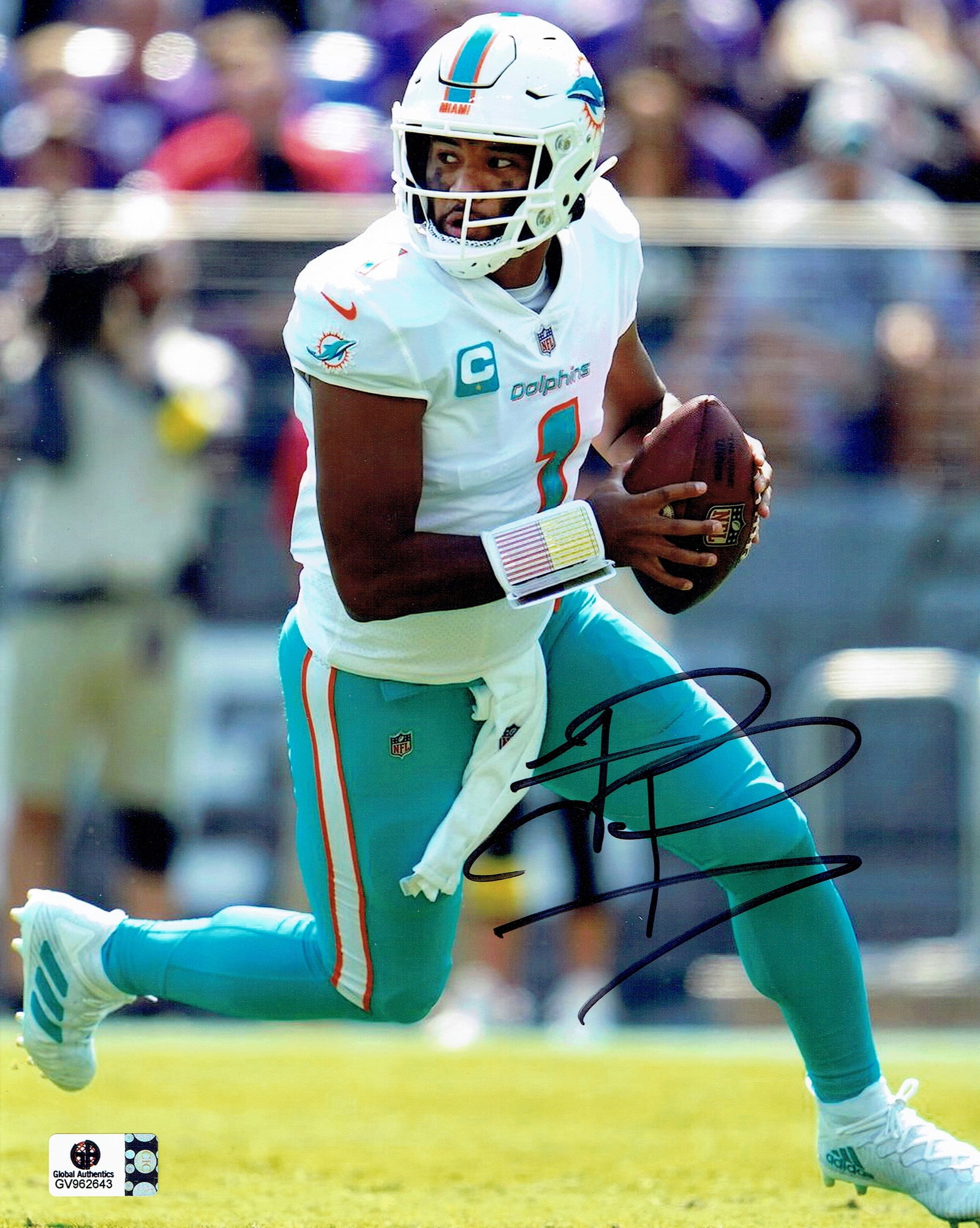 Tua Tagovailoa Miami Dolphins Autographed 8x10 Photo coa: Tua Tagovailoa Miami Dolphins Autographed 8x10 Photo GA coa - Autograph Location & coa # may vary