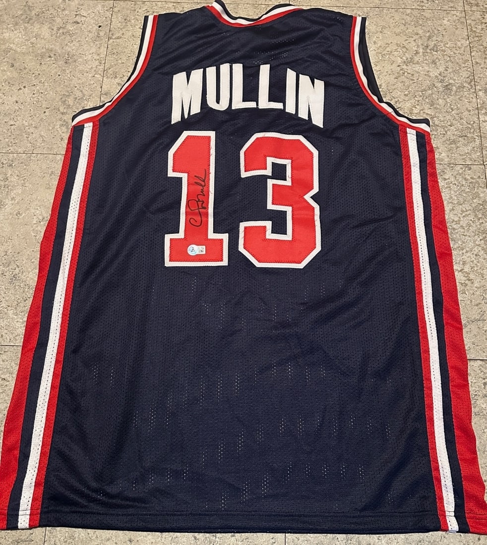 Chris Mullin 1992 USA Olympic Team Autographed Custom Basketball Jersey Beckett Hologram: Chris Mullin 1992 USA Olympic Team Autographed Custom Basketball Jersey Beckett Witnessed Hologram - THIS DOES NOT COME WITH A COA CARD! SCAN QR CODE TO VERIFY AUTHENTICITY! Autograph Location & coa