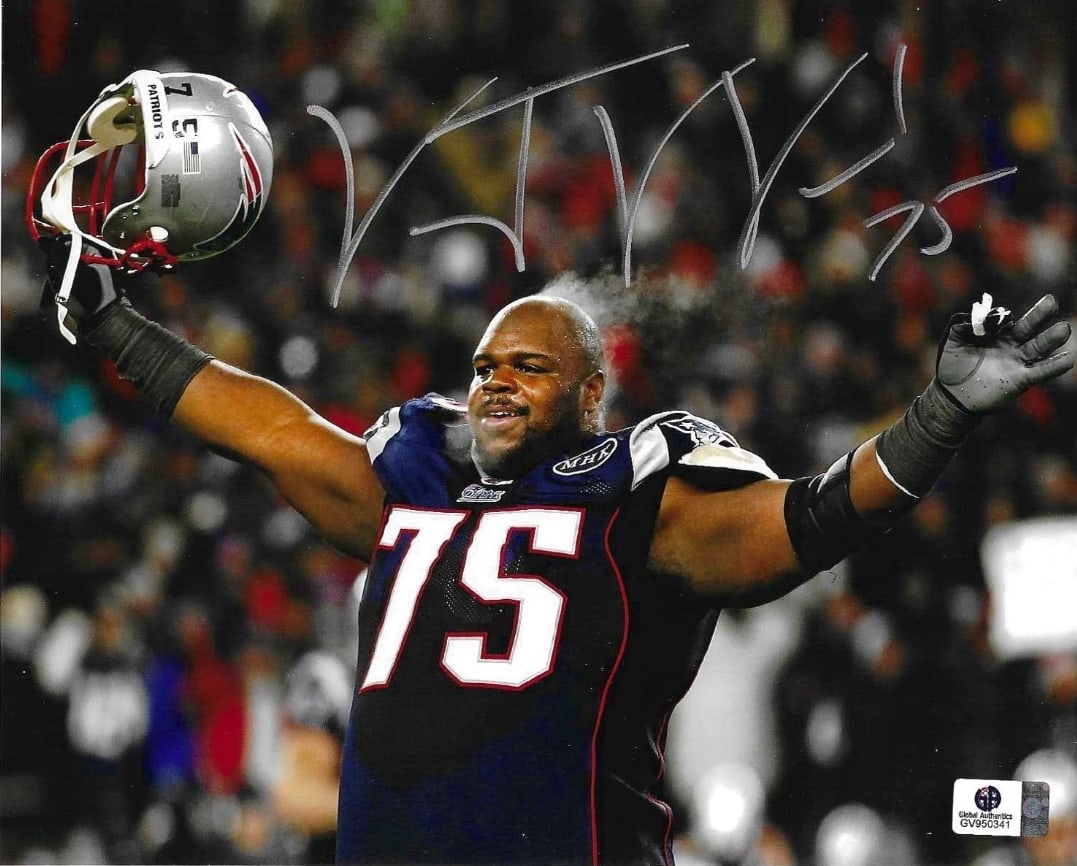 Vince Wilfork New England Patriots Autographed 8x10 Photo coa: Vince Wilfork New England Patriots Autographed 8x10 Photo GA coa - Autograph Location & coa # may vary