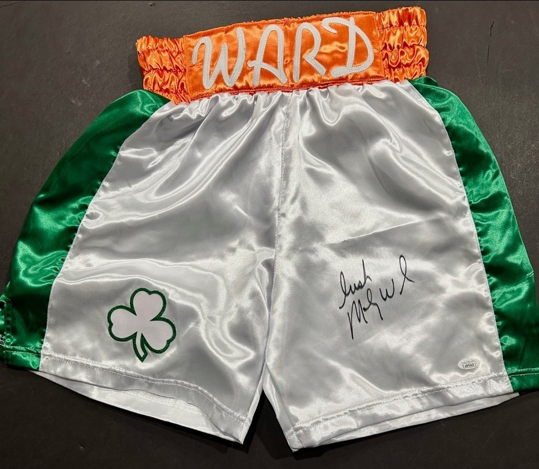 Micky Ward Former WBU Boxing Champion Autographed Boxing Trunks JSA COA (1 of 2)