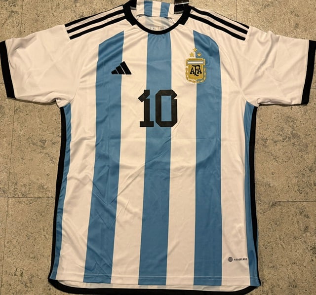 Lionel Messi Argentina Autographed 2022 Adidas FIFA World Cup Home Soccer Jersey LOA - 5