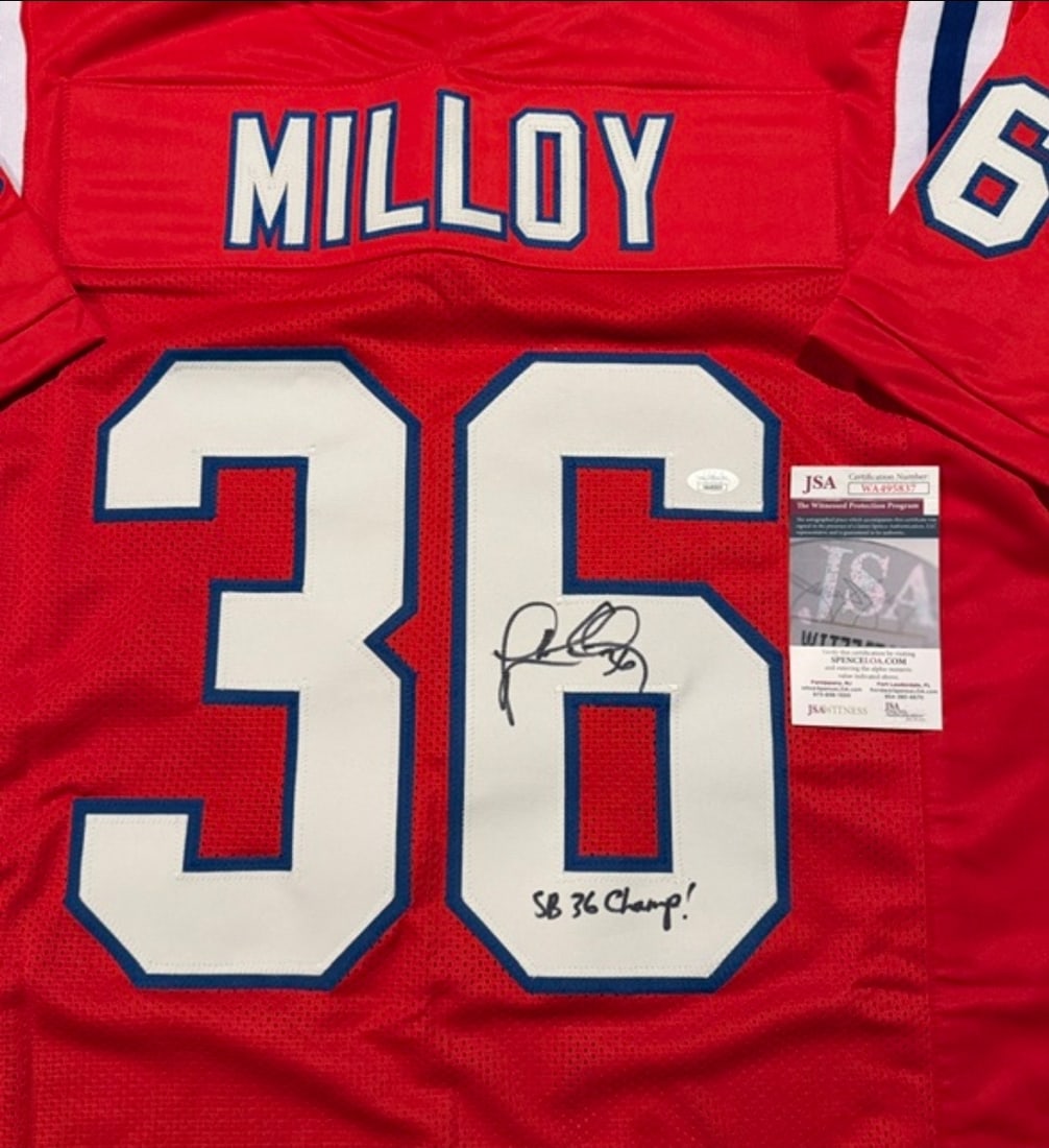 Lawyer Malloy New England Patriots Autographed Custom Football Jersey JSA coa - 2