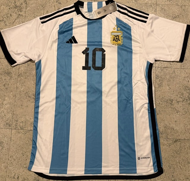 Lionel Messi Argentina Autographed 2022 Adidas FIFA World Cup Home Soccer Jersey LOA - 4