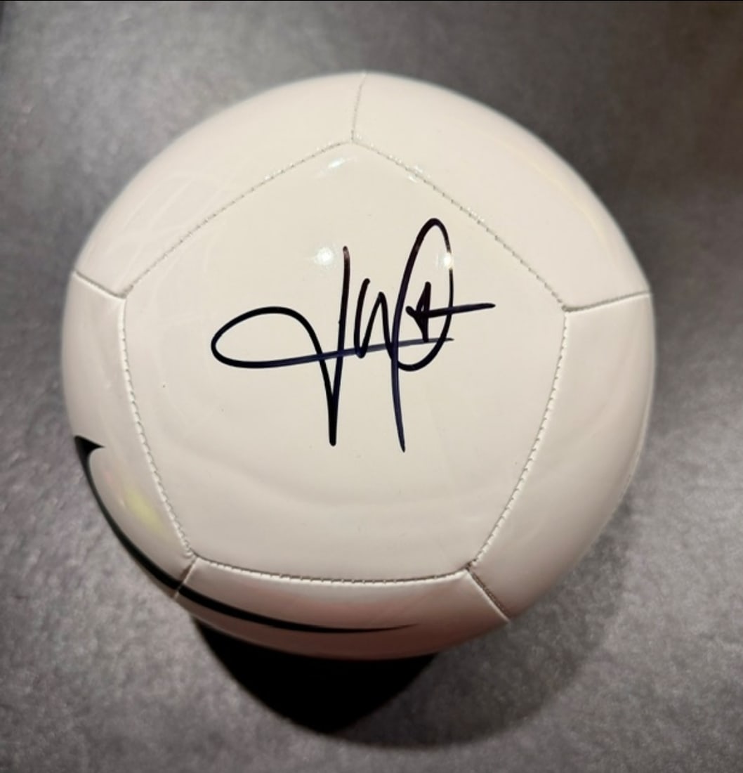 Kylian Mbappe Real Madrid Autographed Nike Soccer Ball coa: Kylian Mbappe Real Madrid Autographed Nike Soccer Ball GA coa - Autograph Location & coa # may vary