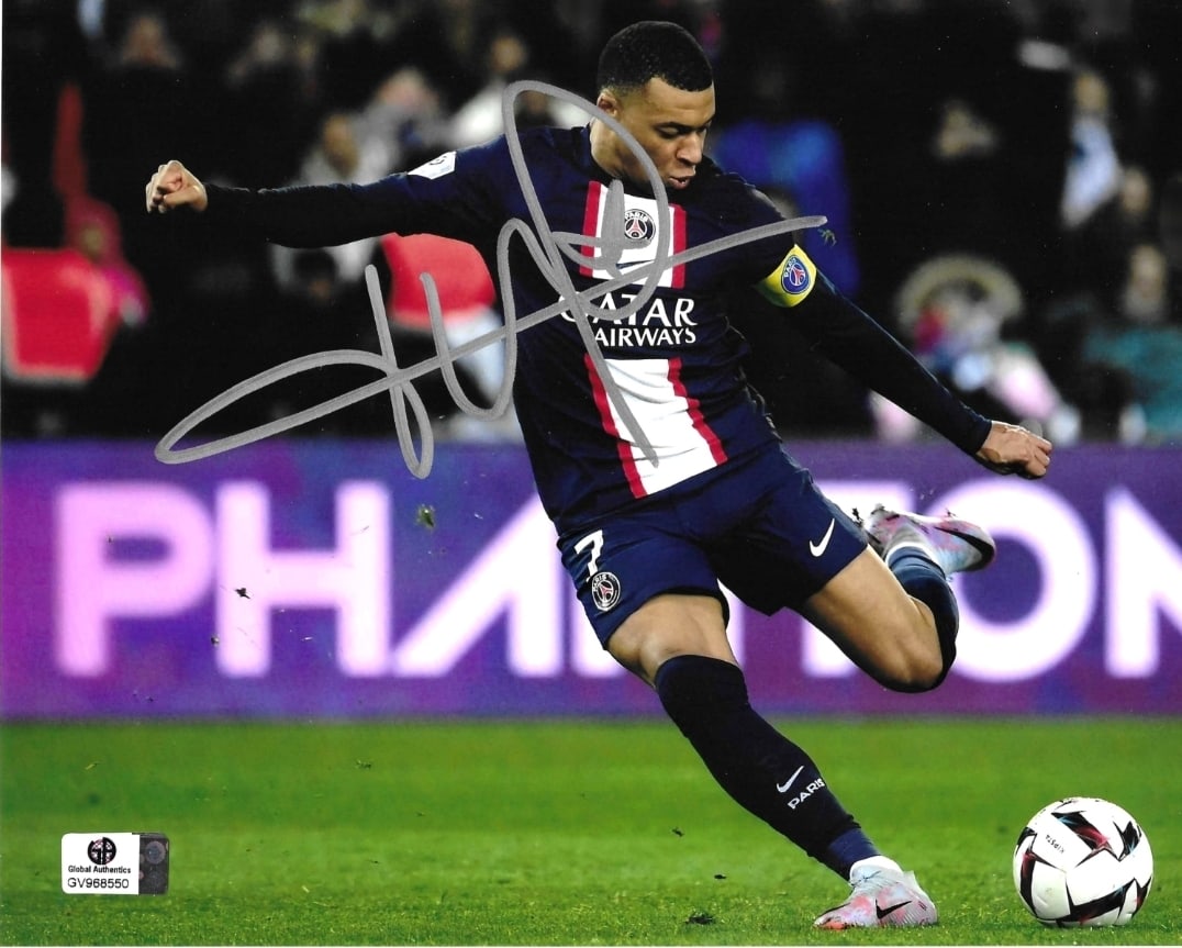Kylian Mbappé Paris Saint-Germain Autographed 8x10 Photo coa: Kylian Mbappé Paris Saint-Germain Autographed 8x10 Photo GA coa - Autograph Location & coa # may vary