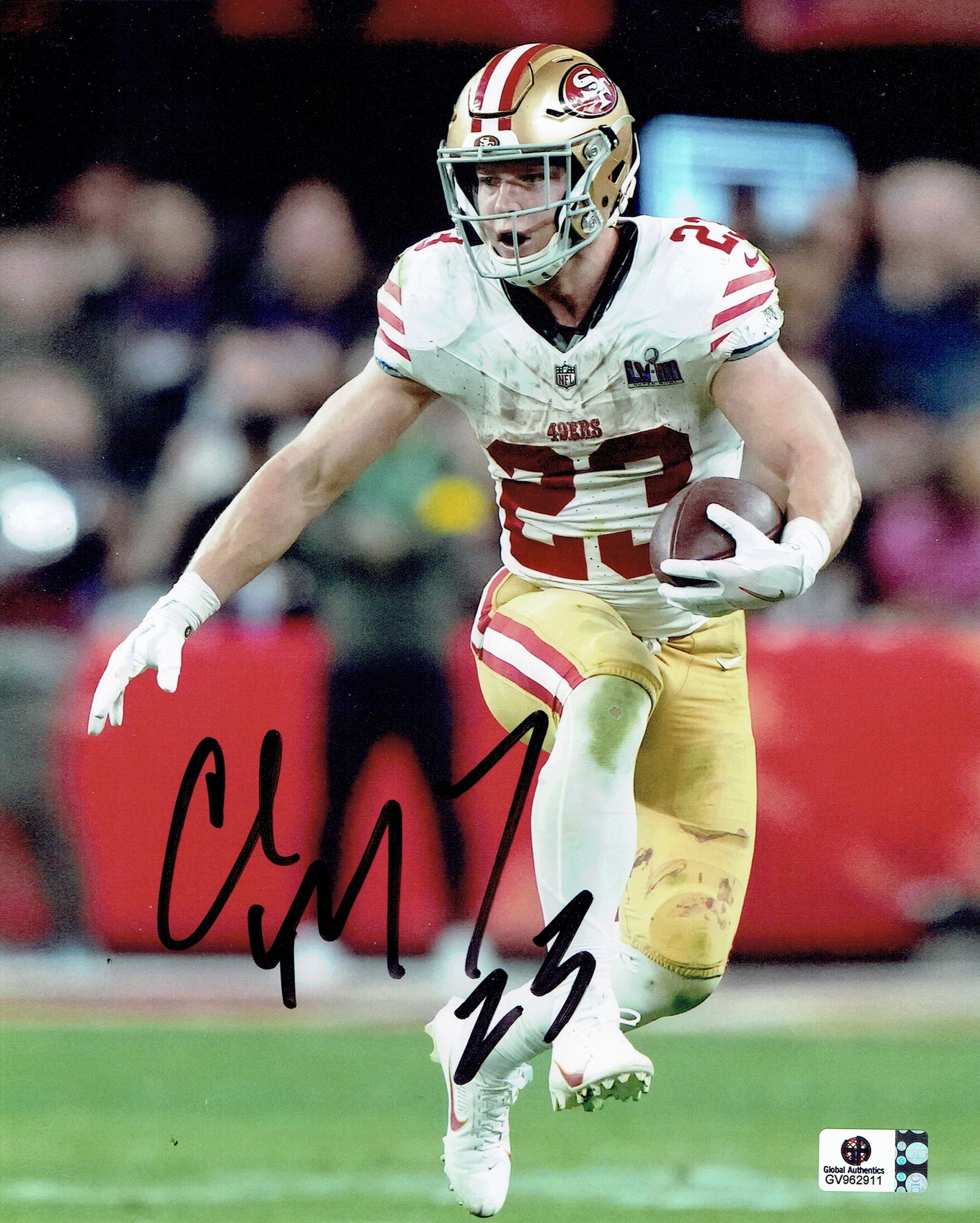 Christian McCaffery San Francisco 49ers Autographed 8x10 Photo coa: Christian McCaffery San Francisco 49ers Autographed 8x10 Photo GA coa - Autograph Location & coa # may vary