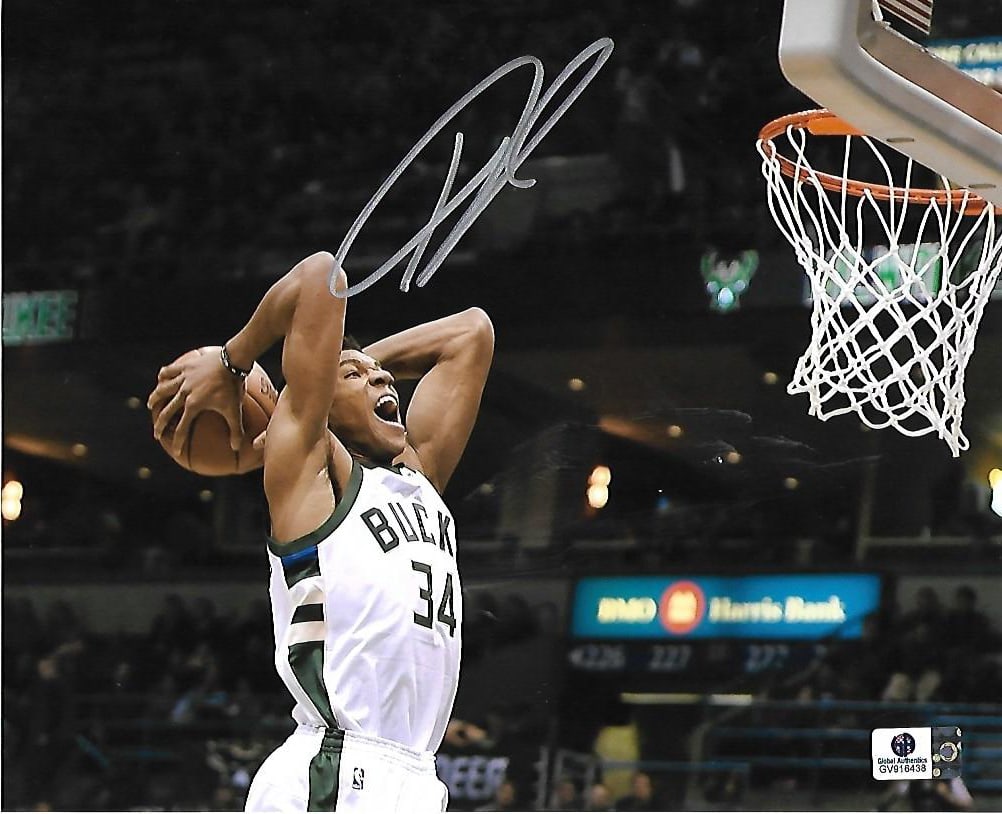 Giannis Antetokounmpo Milwaukee Bucks Autographed 8x10 Photo coa: Giannis Antetokounmpo Milwaukee Bucks Autographed 8x10 Photo GA coa - Autograph Location & coa # may vary