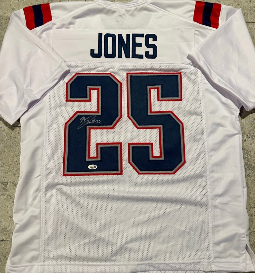 Marcus Jones New England Patriots Autographed Custom Football Jersey JSA Hologram (1 of 3)