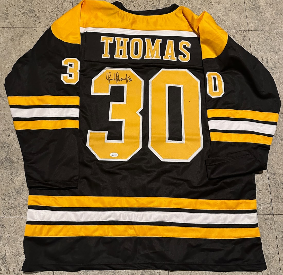 Tim Thomas Boston Bruins Autographed Custom Hockey Jersey JSA coa - 2