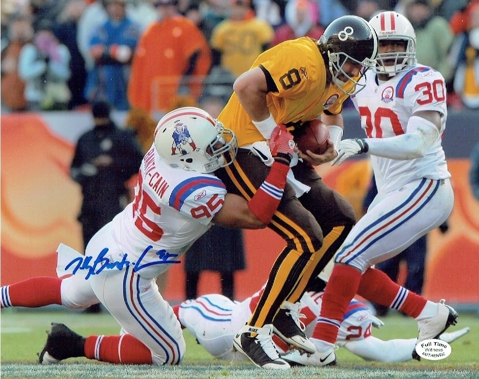 Tully Banta-Cain New England Patriots Autographed 8x10 Photo coa: Tully Banta-Cain New England Patriots Autographed 8x10 Photo Full Time coa - Autograph Location may vary