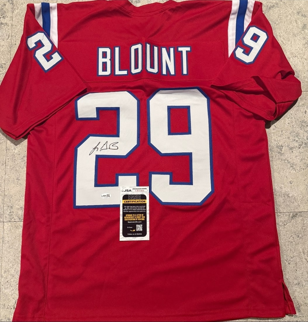 LeGarrette Blount New England Patriots Autographed Custom Football Jersey JSA Hologram: LeGarrette Blount New England Patriots Autographed Custom Football Jersey JSA QR Hologram Included (THERE IS A COA CARDS WITH QR CODE HOLGRAMS - SCAN QR CODE WITH CAMERA TO VERIFY AUTHENTICITY) - Auto