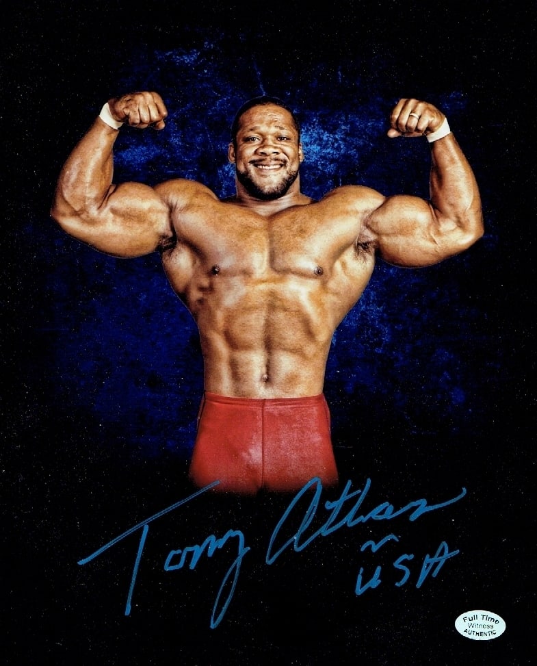 Tony Atlas WWE/WWF Autographed & Insc 8x10 Photo coa: Tony Atlas WWE/WWF Autographed & Inscribed 8x10 Photo Full Time Authentics coa - Autograph Location may vary