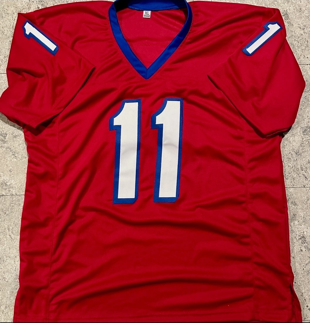 Drew Bledsoe New England Patriots Autographed Custom Football Jersey JSA Hologram - 3