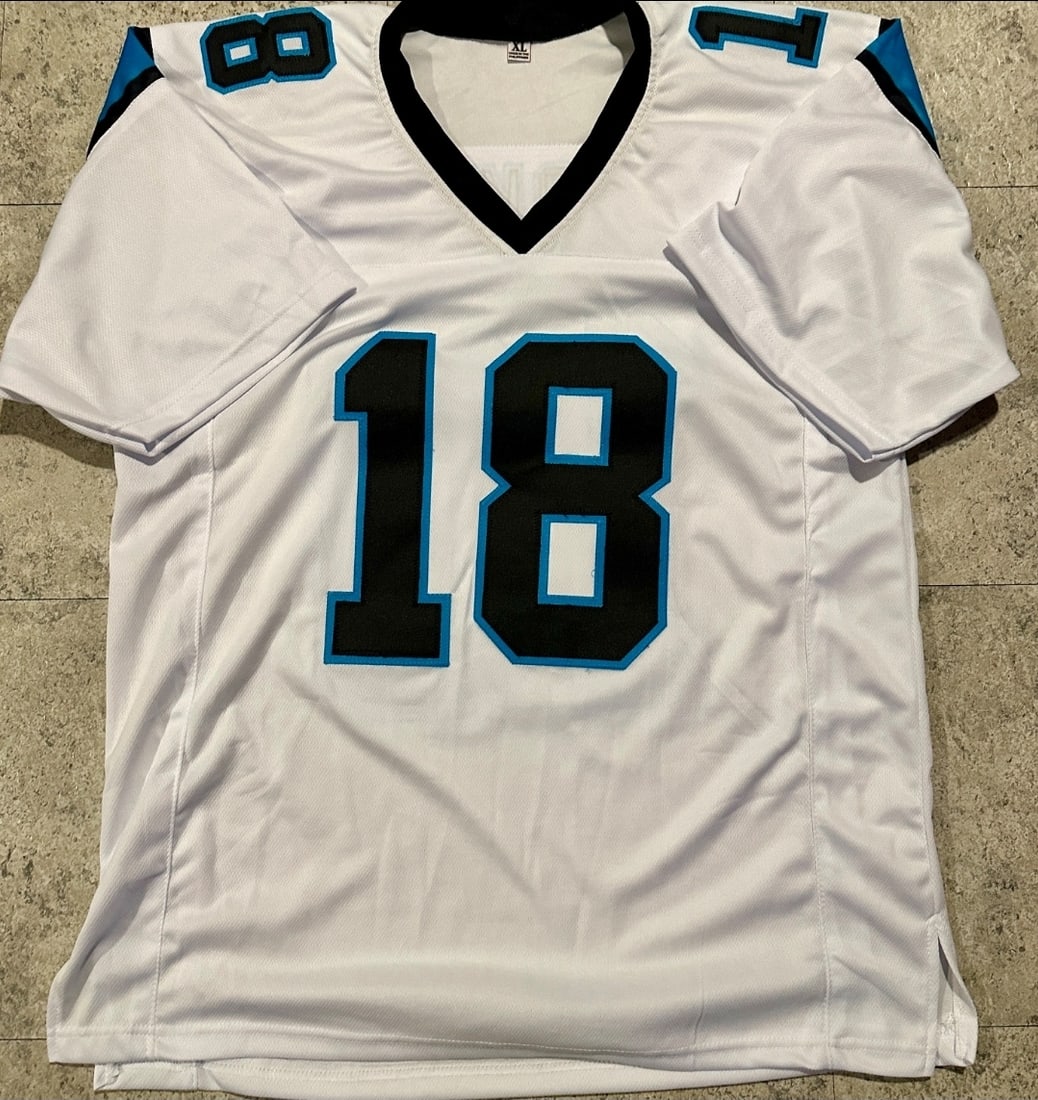 Jalen Coker Carolina Panthers Autographed Custom Football Jersey Beckett Hologram - 3