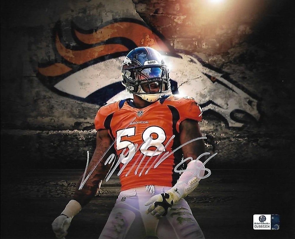 Von Miller Denver Broncos Autographed 8x10 Photo coa: Von Miller Denver Broncos Autographed 8x10 Photo GA coa - Autograph Location & coa # may vary