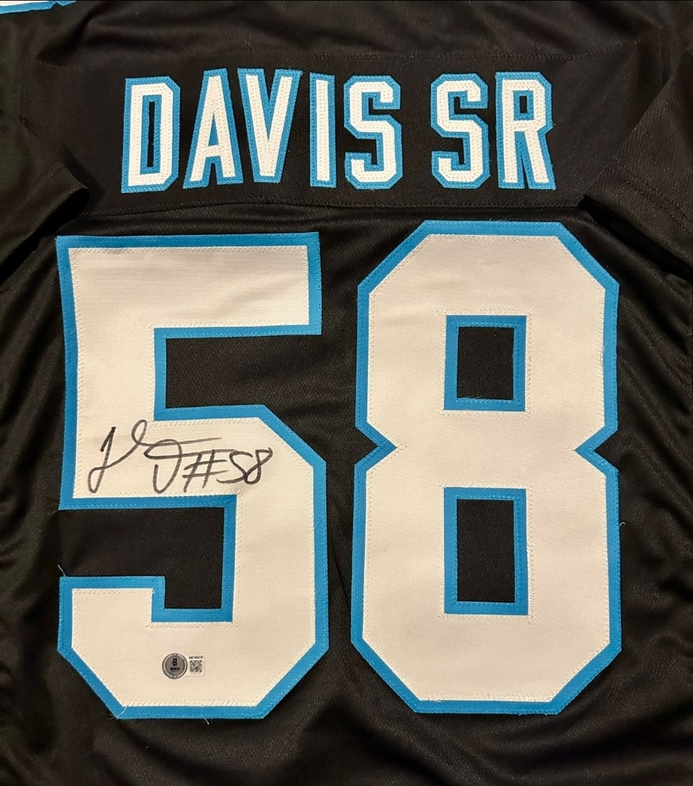 Thomas Davis Sr. Carolina Panthers Autographed Custom Football Jersey Beckett Hologram - 2