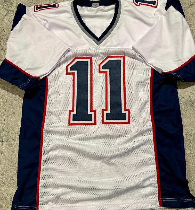 Julian Edelman New England Patriots Autographed Custom Football Jersey coa - 3