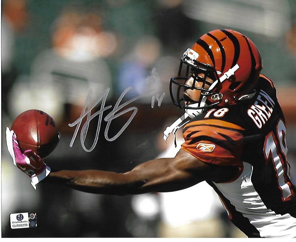 A.J. Green Cincinnati Bengals Autographed 8x10 Photo coa: A.J. Green Cincinnati Bengals Autographed 8x10 Photo GA coa - Autograph Location & coa # may vary