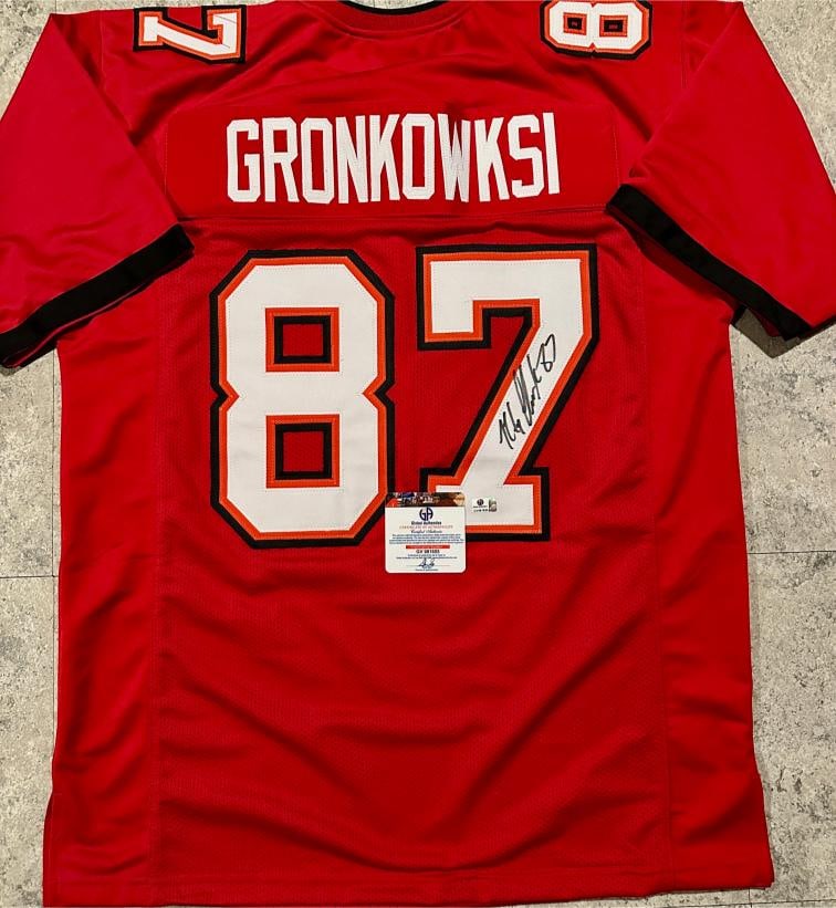 Rob Gronkowski Tampa Bay Buccaneers Autographed Custom Football Jersey coa - 2