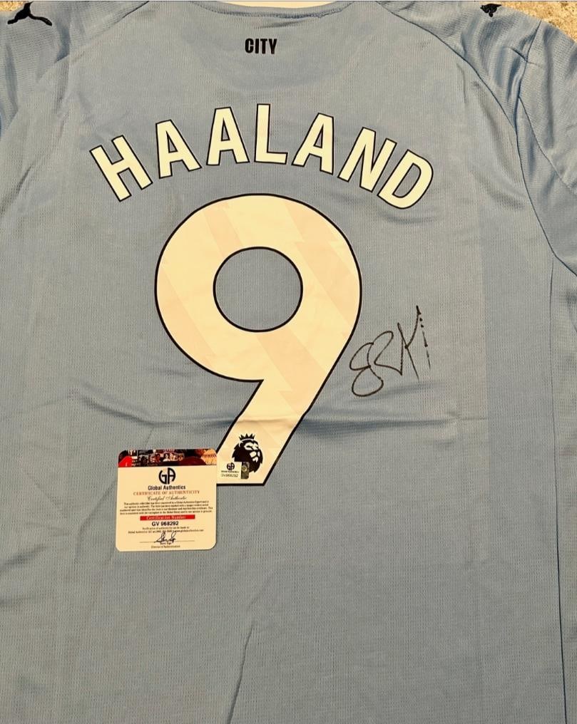 Erling Haaland Manchester City Autographed 2025-26 Puma Home Soccer Jersey coa - 2