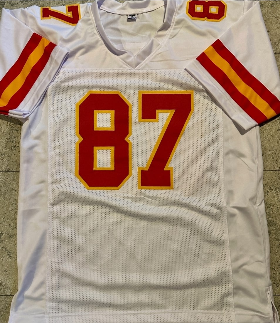 Travis Kelce Kansas City Chiefs Autographed Custom Football Jersey coa - 3