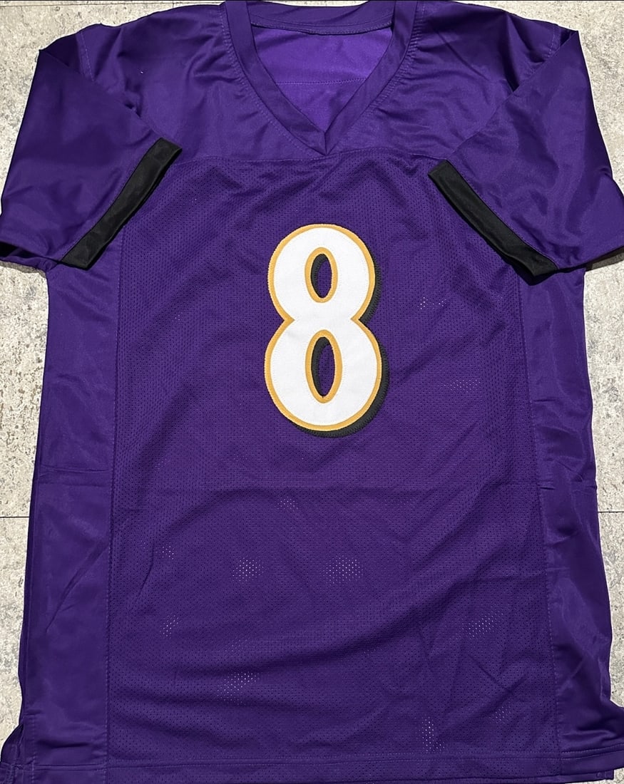 Lamar Jackson Baltimore Ravens Autographed Custom Football Jersey coa - 3