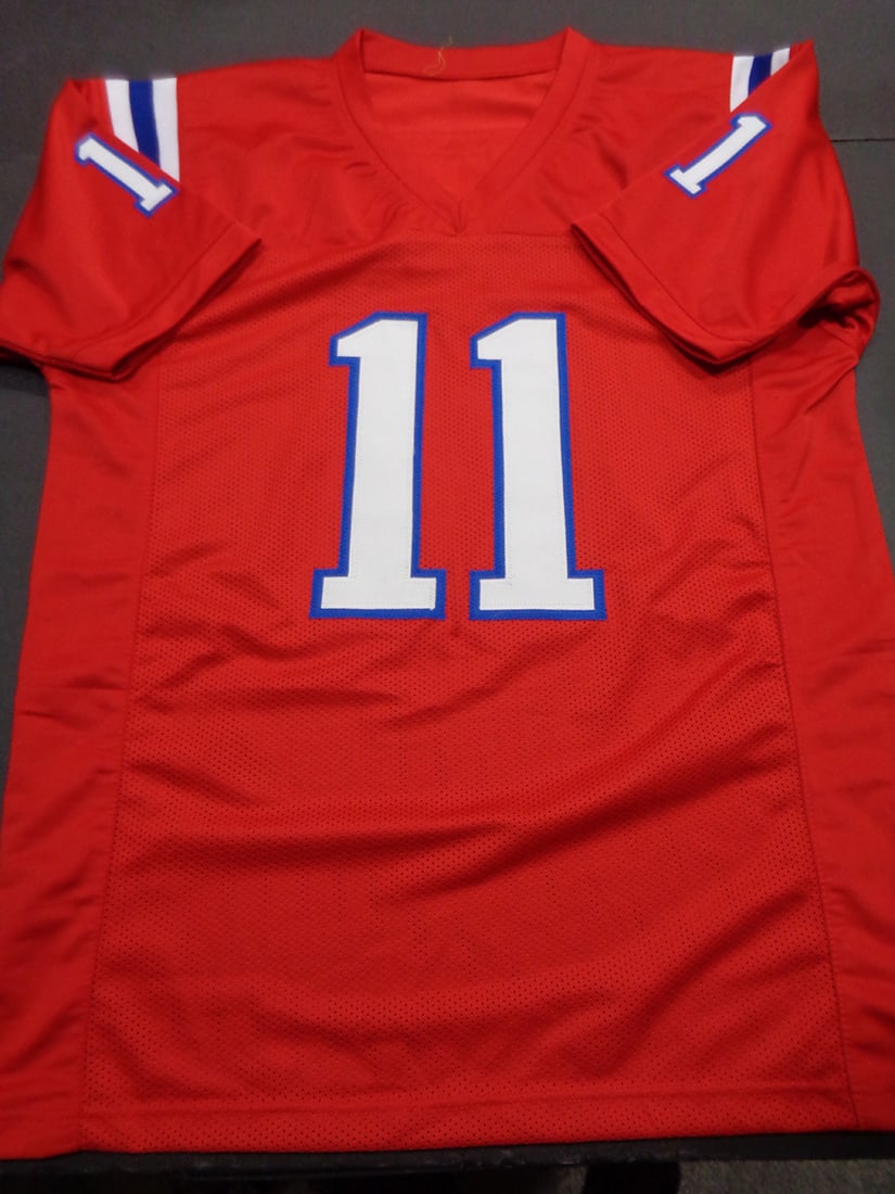 Julian Edelman New England Patriots Autographed Custom Football Jersey coa - 3
