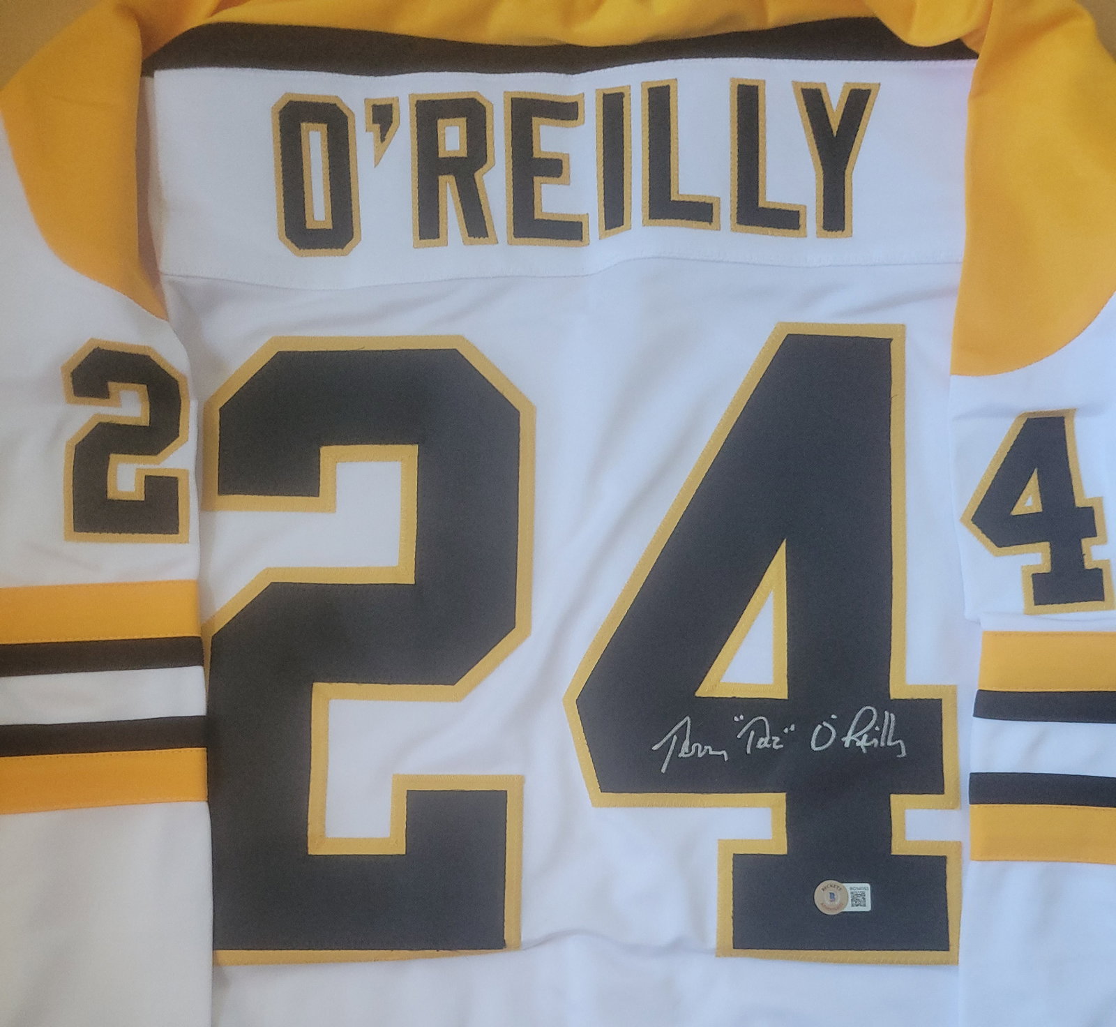 Terry O'Reilly Boston Bruins Autographed & Inscribed Custom Hockey Jersey Beckett Hologram - 2