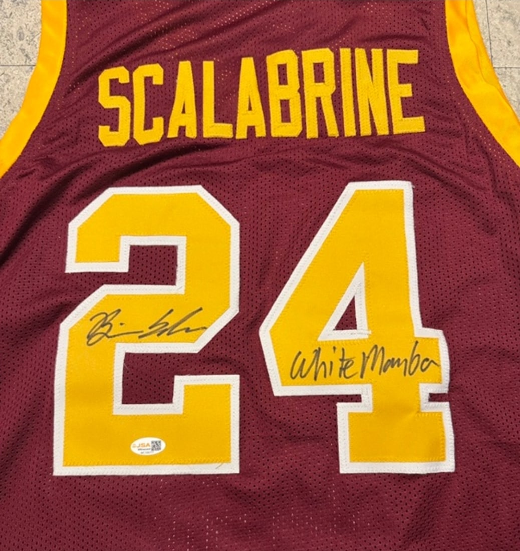 Brian Scalabrine USC Trojans Autographed & Ins Custom Basketball Jersey JSA Hologram - 2