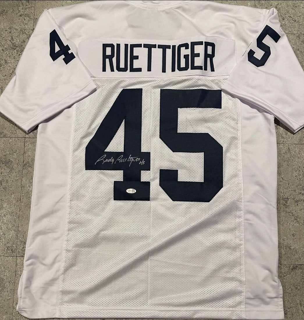 Rudy Ruettiger Notre Dame Fighting Irish Autographed Custom Football Jersey JSA Hologram (1 of 3)