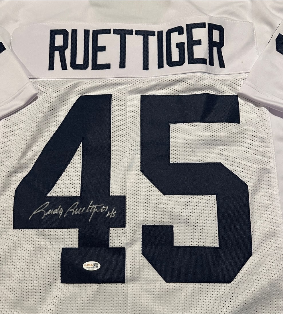 Rudy Ruettiger Notre Dame Fighting Irish Autographed Custom Football Jersey JSA Hologram - 2