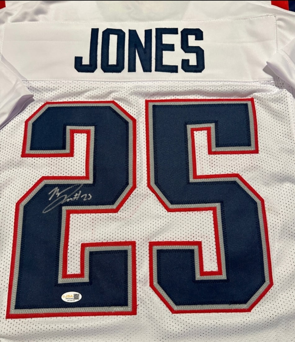 Marcus Jones New England Patriots Autographed Custom Football Jersey JSA Hologram - 2