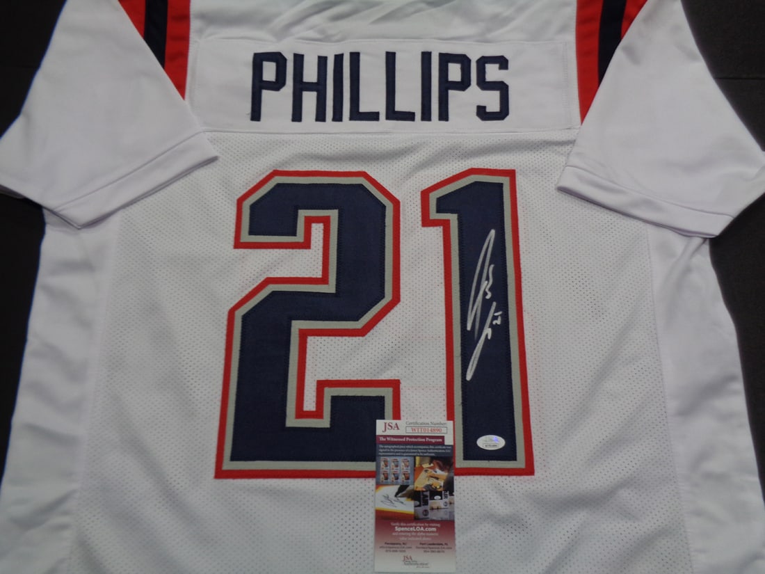 Adrian Phillips New England Patriots Autographed Custom Football Jersey JSA coa - 2