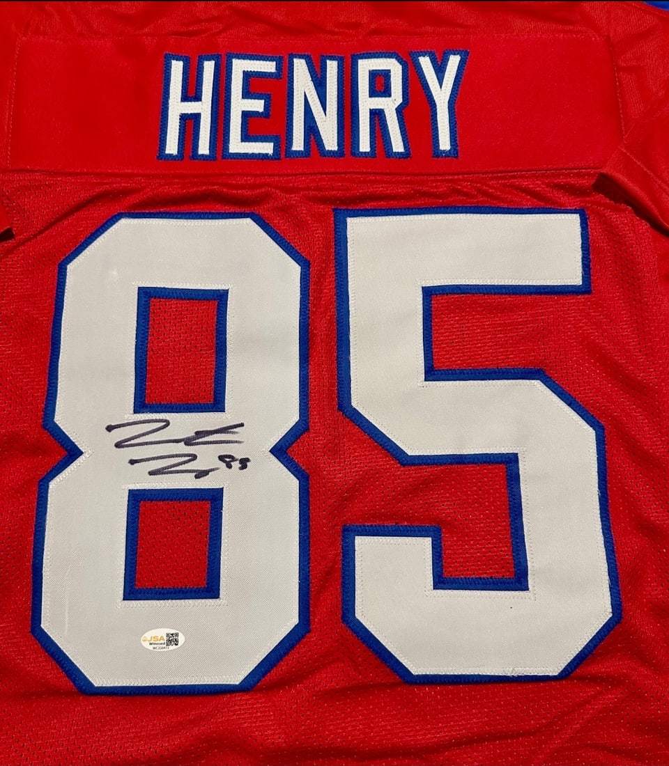 Hunter Henry New England Patriots Autographed Custom Football Jersey JSA Hologram - 2