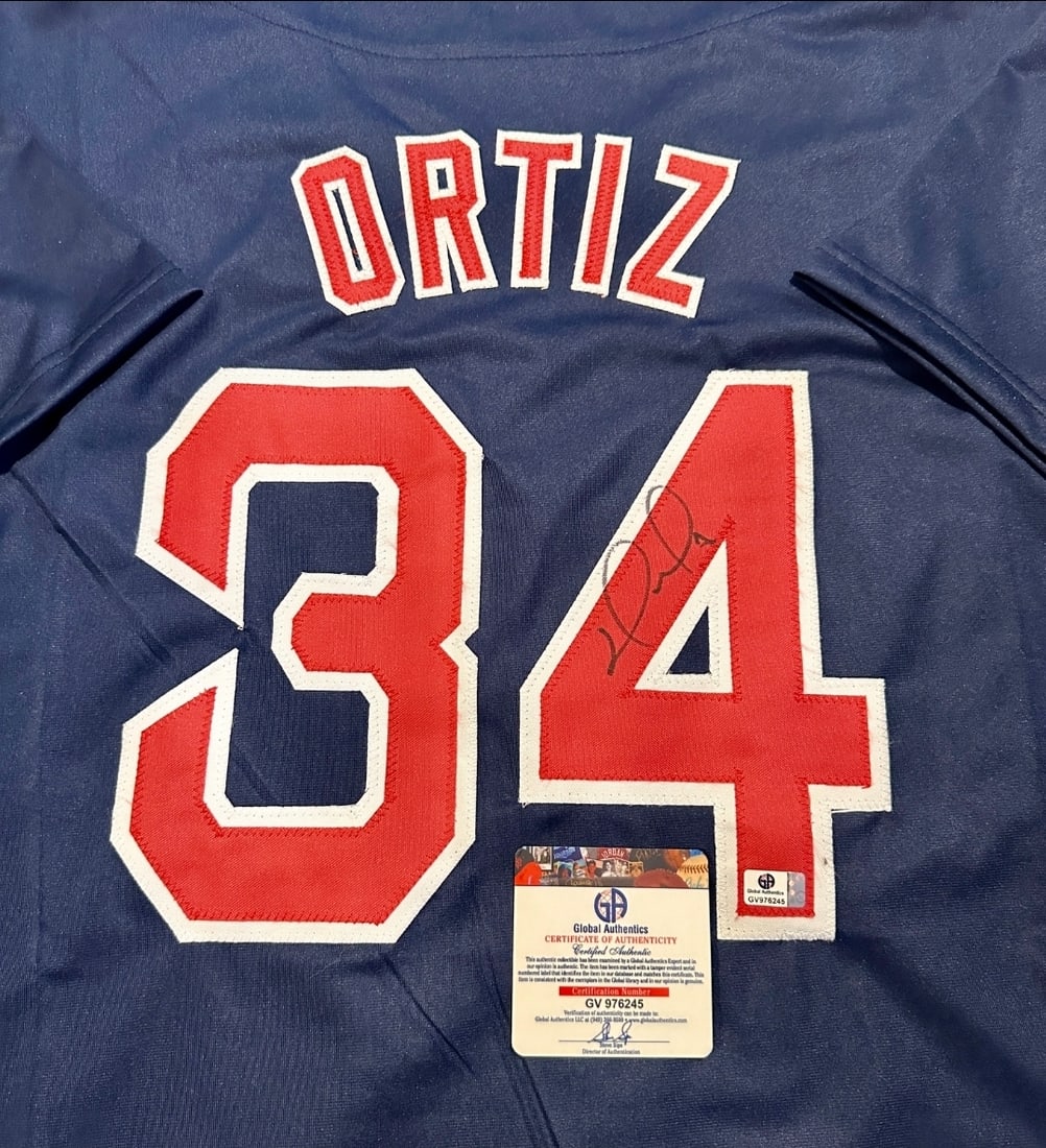 David Ortiz Boston Red Sox Autographed Custom Baseball Jersey coa - 2