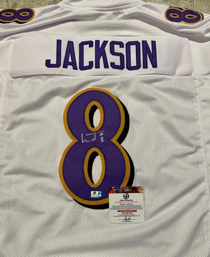 Lamar Jackson Baltimore Ravens Autographed Custom Football Jersey coa - 2