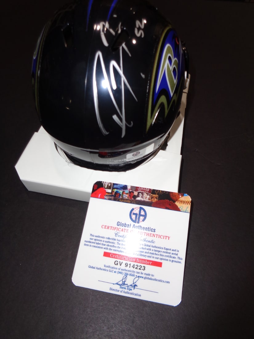 Ray Lewis Baltimore Ravens Autographed Riddell Mini Helmet coa - 2