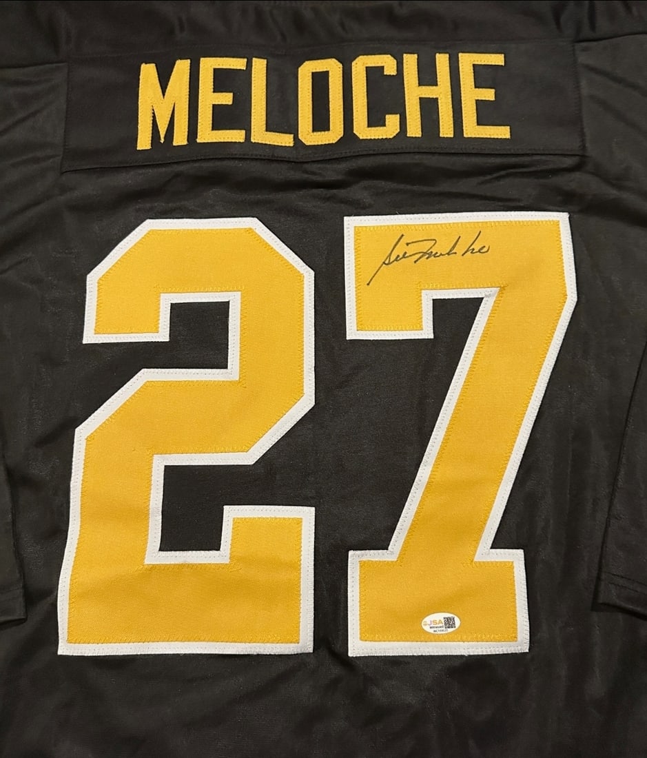 Gilles Meloche Pittsburgh Penguins Autographed Custom Hockey Jersey JSA Hologram - 2