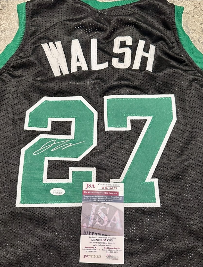 Jordan Walsh Boston Celtics Autographed Custom Basketball Style Jersey JSA W coa - 2