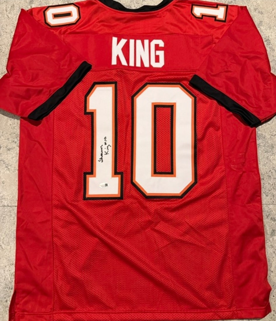 Shawn King Tampa Bay Buccaneers Autographed Custom Football Style Jersey JSA Hologram