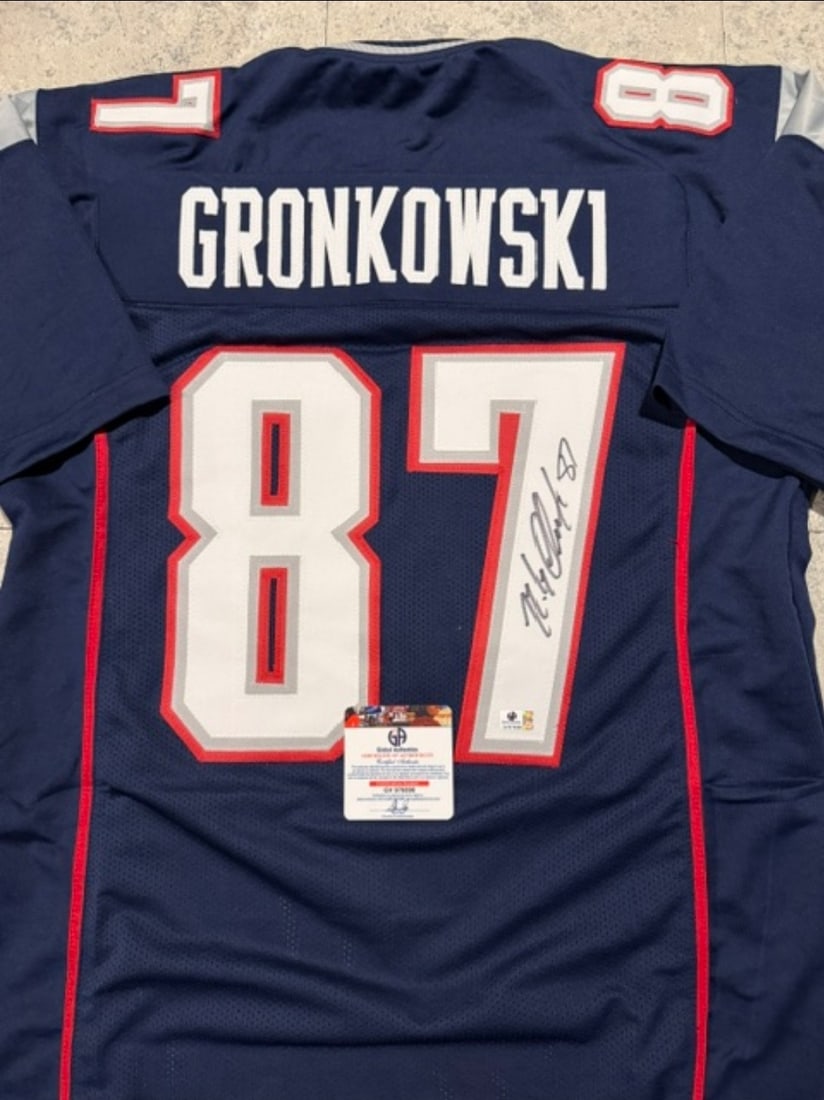 Rob Gronkowski New England Patriots Autographed Custom Football Jersey coa - 2