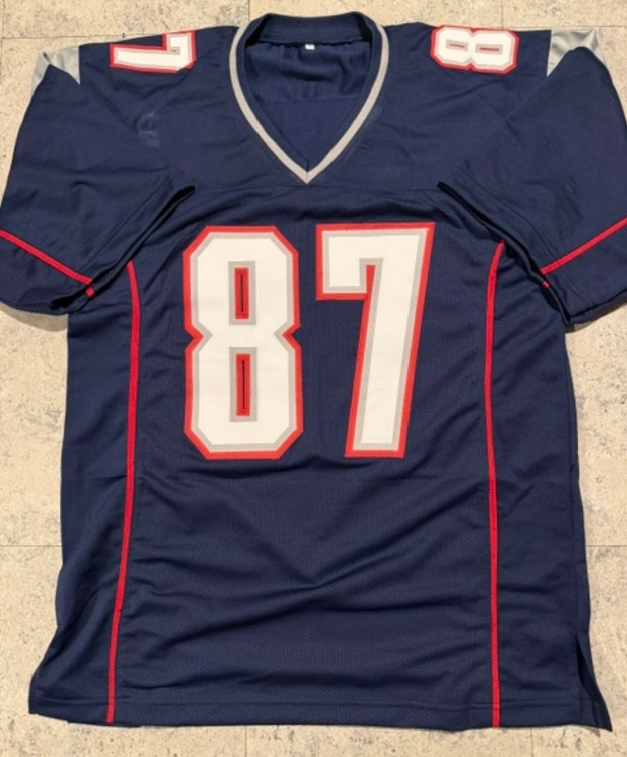 Rob Gronkowski New England Patriots Autographed Custom Football Jersey coa - 3
