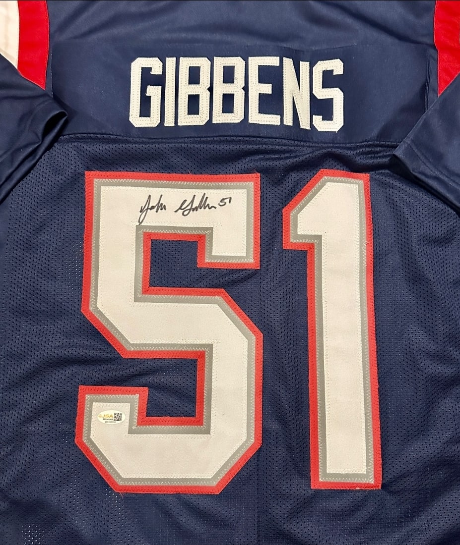 Jack Gibbens New England Patriots Autographed Custom Jersey JSA Hologram - 2